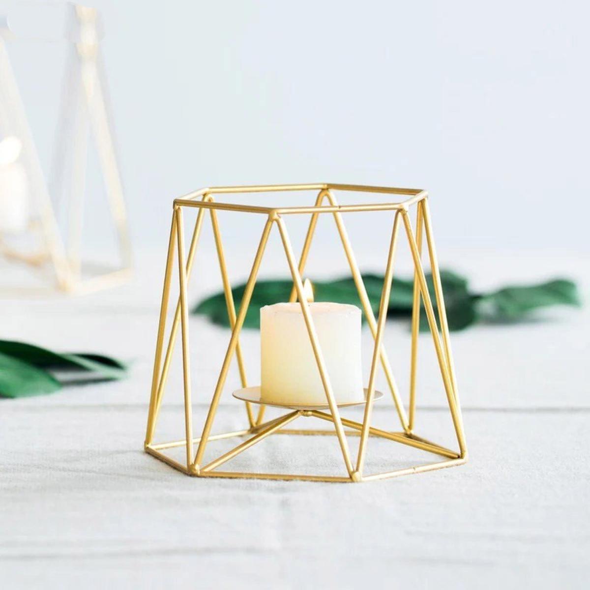 Elegant Geometry Candle Holders - Gold – image 4