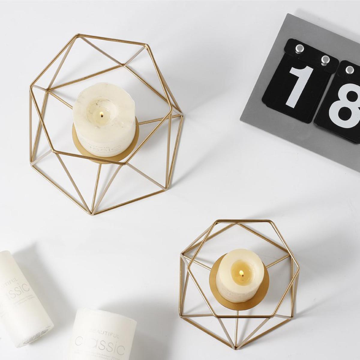 Elegant Geometry Candle Holders - Gold – image 5