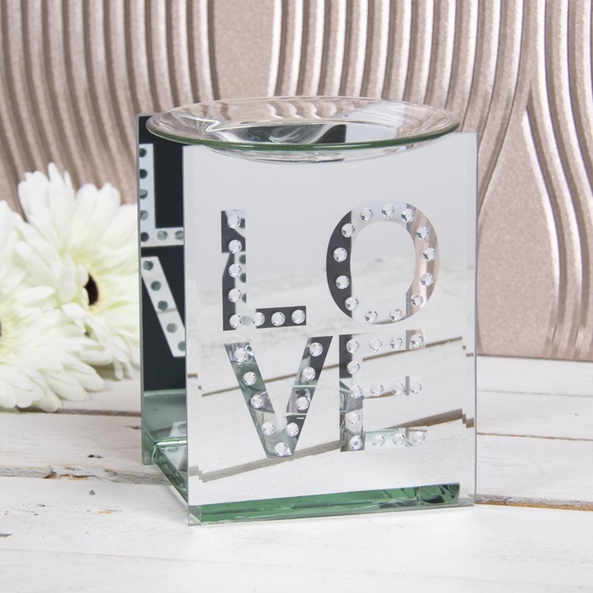 Love Crystal Oil Wax Burner - Silver