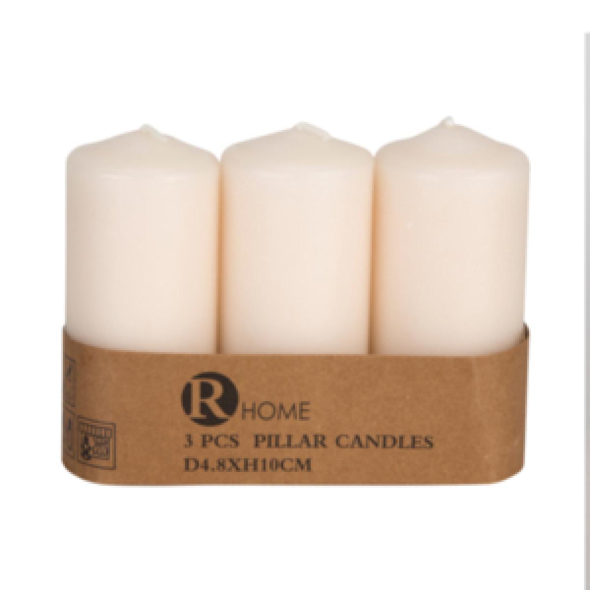 Pack of 3 Pillar Candles - Cream – image 2