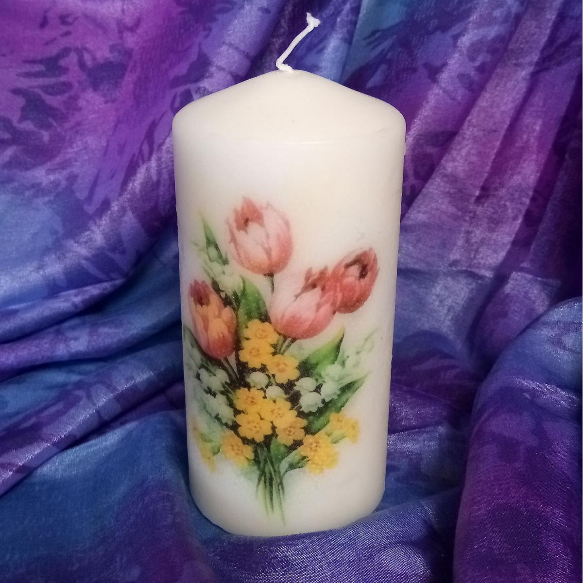 Spring Pillar Candle - White – image 5