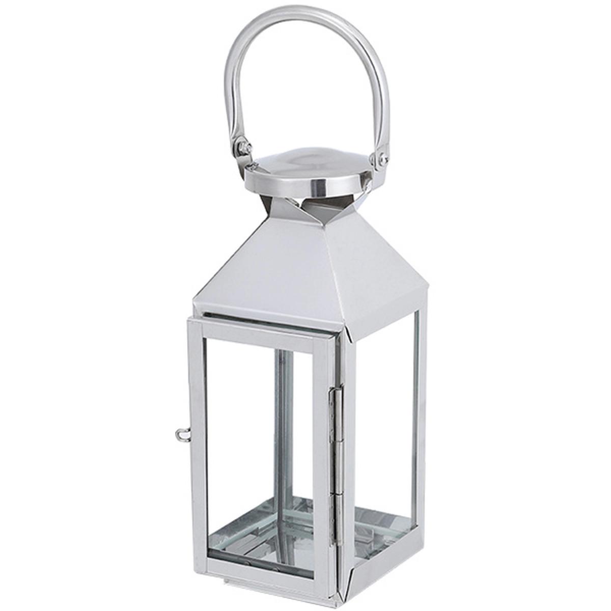 Silver Metallic Candle Lantern for Indoor Outdoor Decor - Silver – image 2