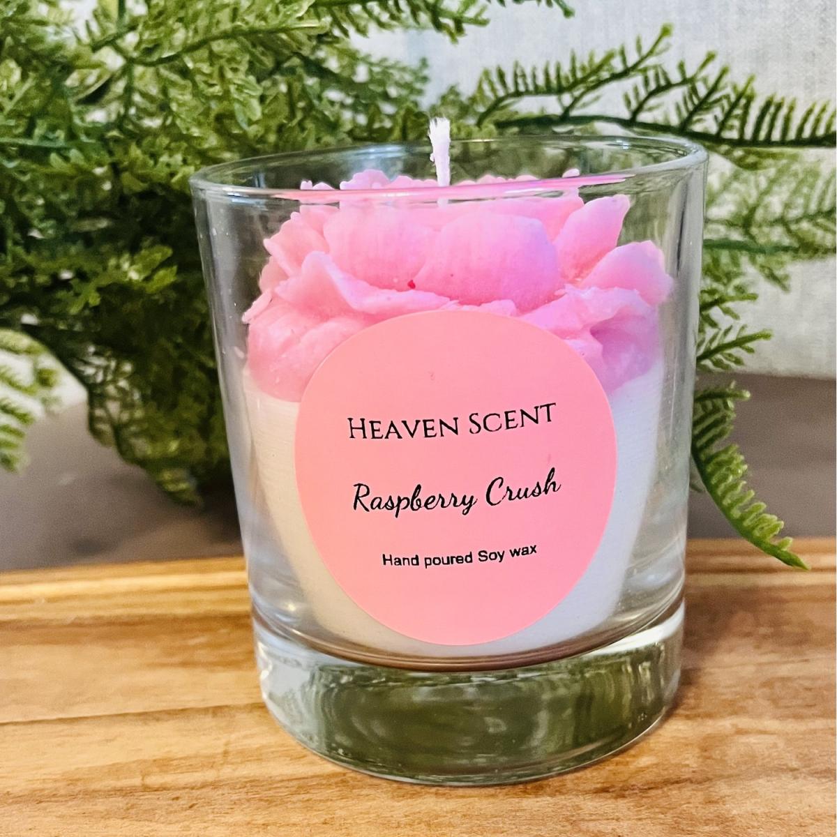 Raspberry Crush Soy Wax Candle - White/Pink – image 2