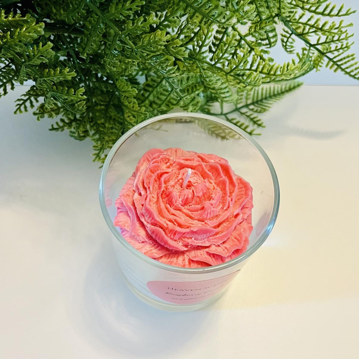 Raspberry Crush Soy Wax Candle - White/Pink – image 3