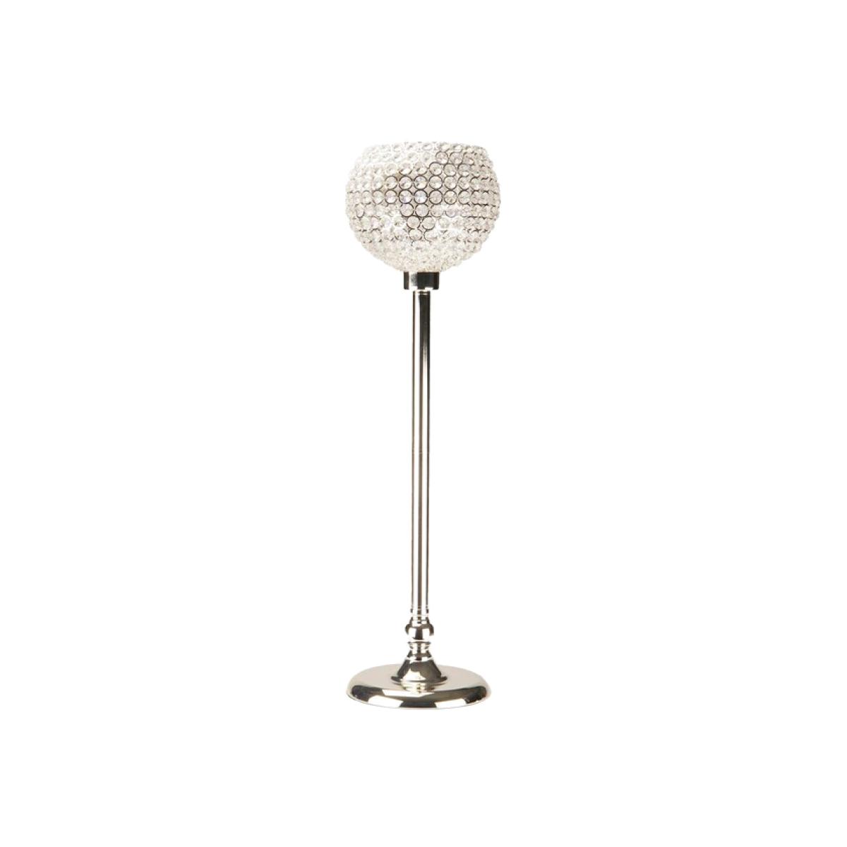 Tall Silver Crystal Tealight Holder – image 1