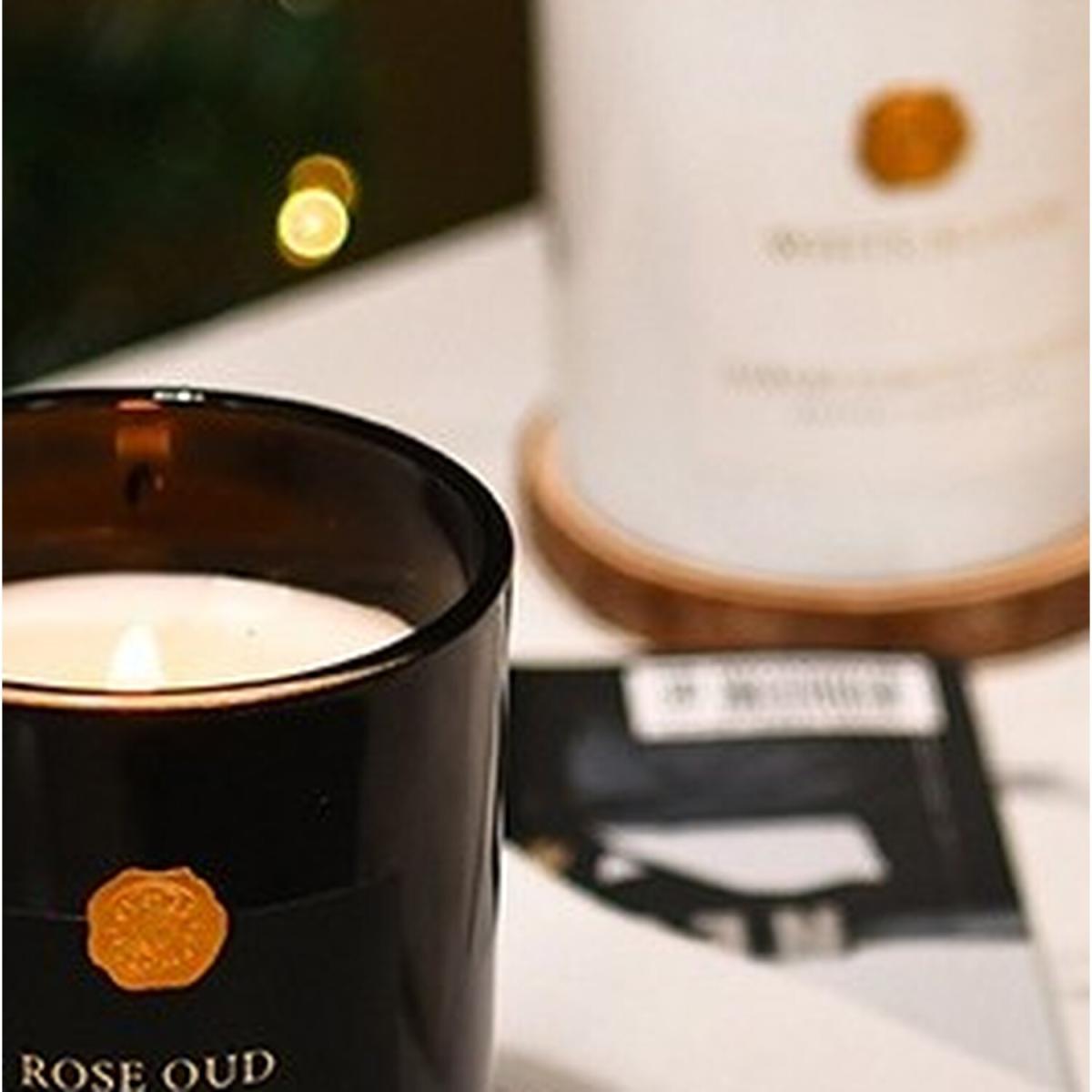 Rose Oud Luxury Candle and Diffuser set Black - White – image 3