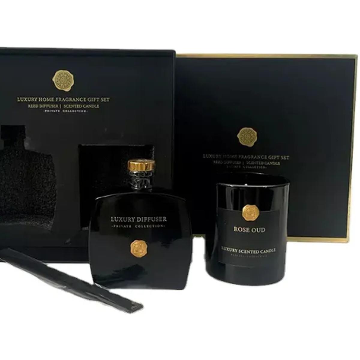 Rose Oud Luxury Candle and Diffuser set Black - White – image 6