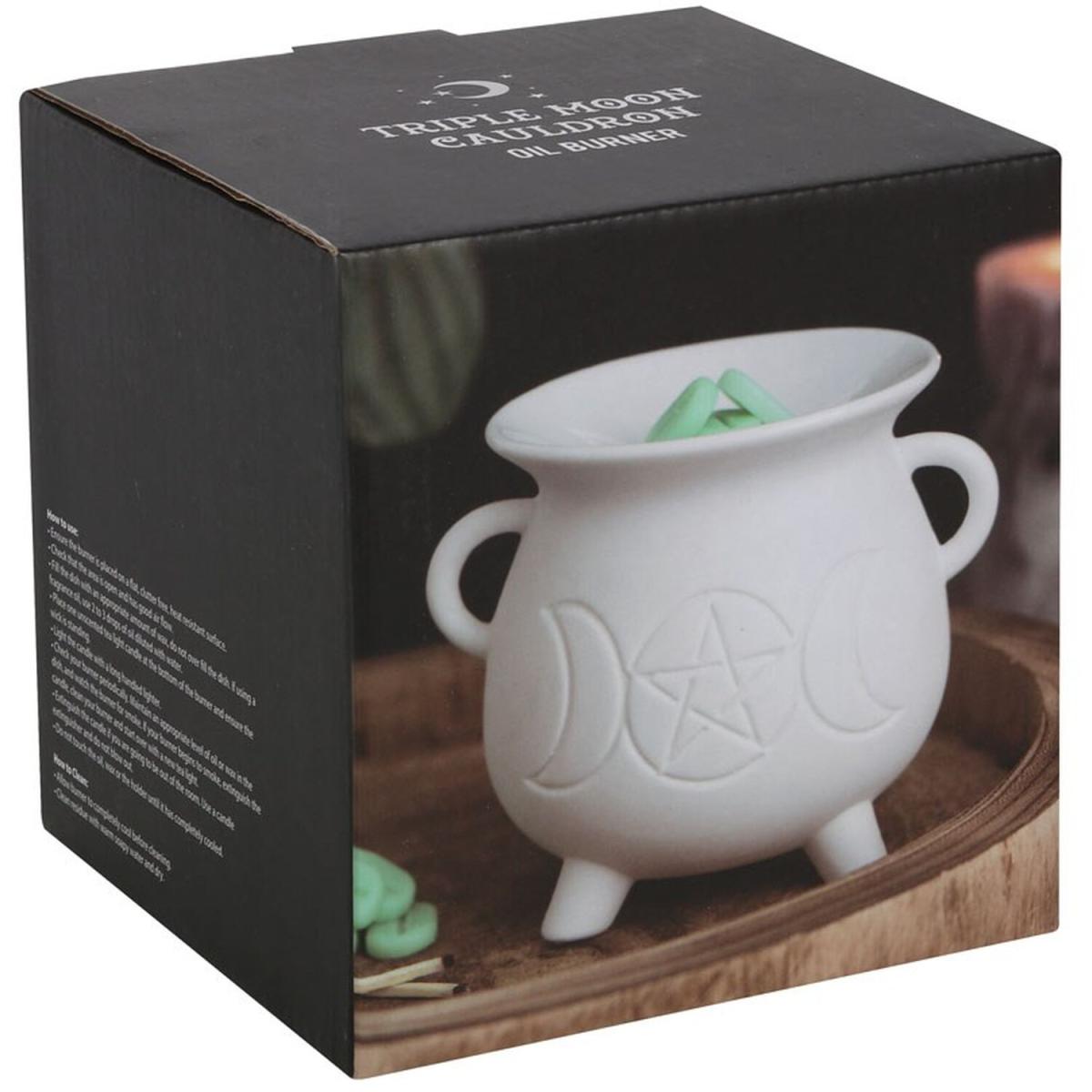 Triple Moon Cauldron Oil Wax Burner - White – image 3