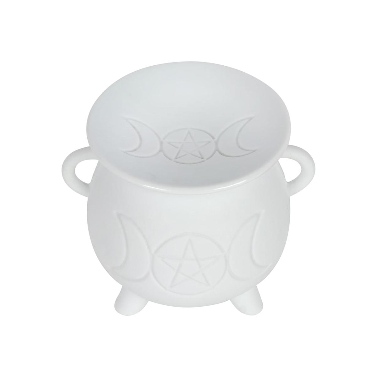 Triple Moon Cauldron Oil Wax Burner - White – image 1
