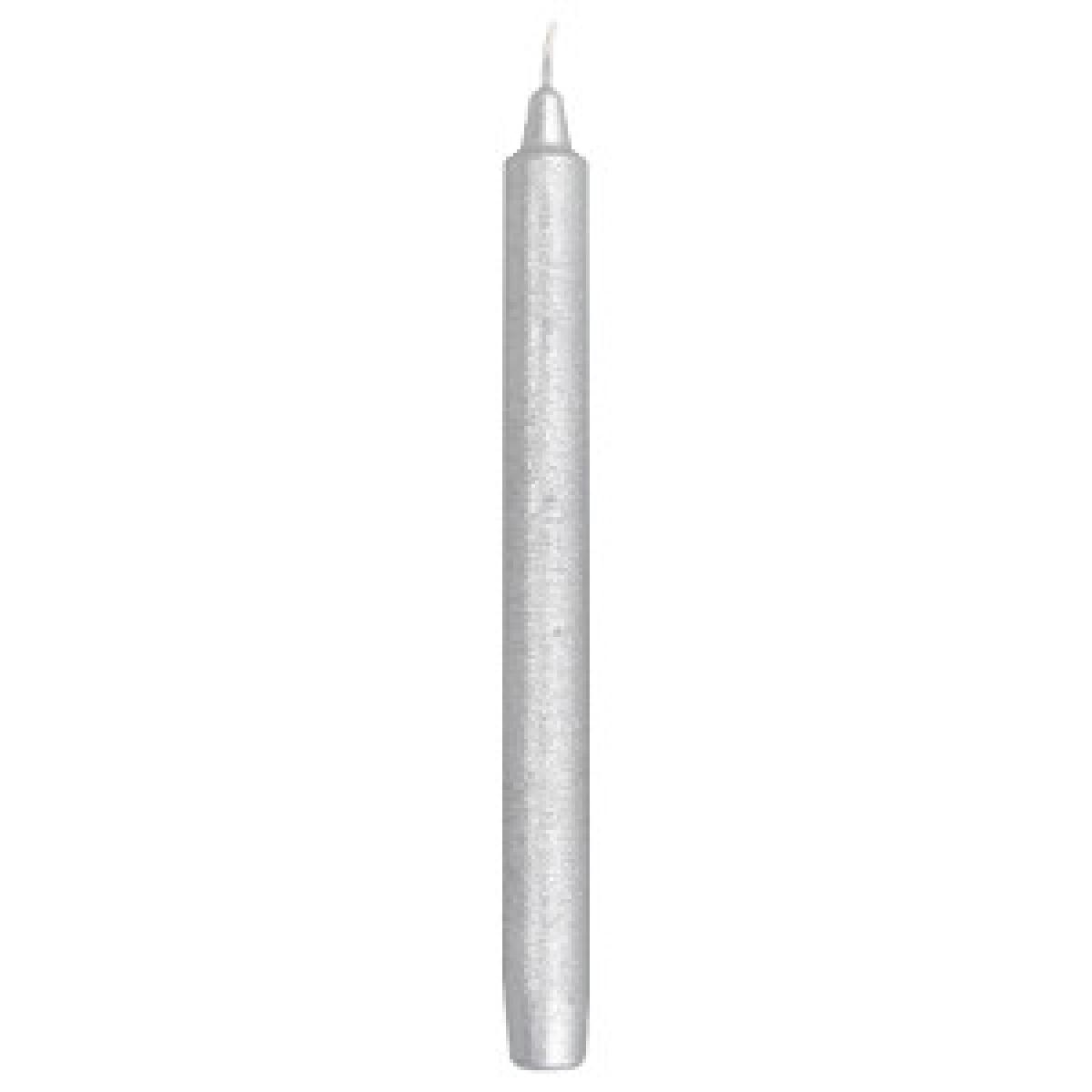 Pack of 4 Metallic Taper Candles - Silver – image 3