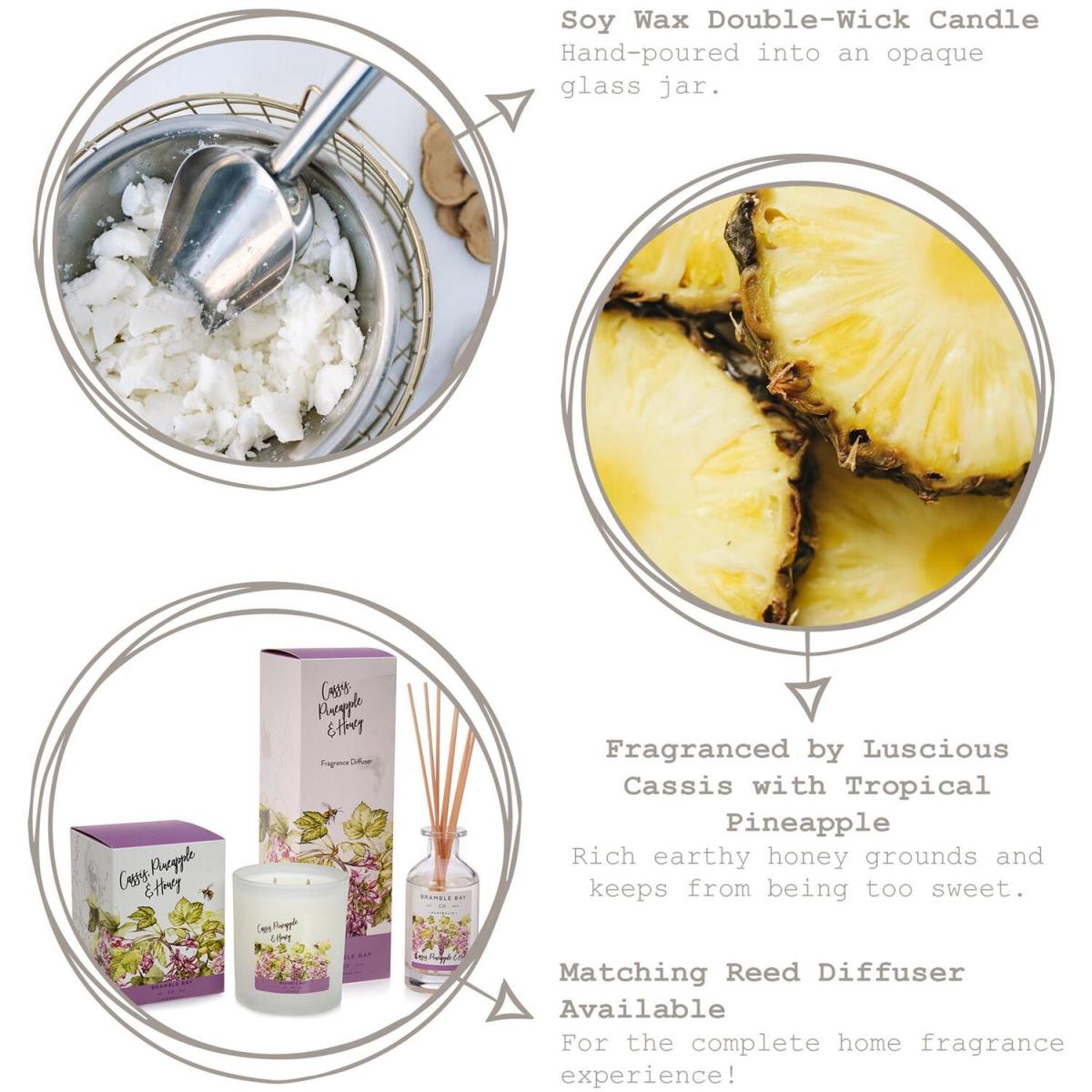 300g Bath  Body Soy Wax Scented Candle - Cassis, Pineapple & Honey / Cassis, Pineapple & Honey – image 2