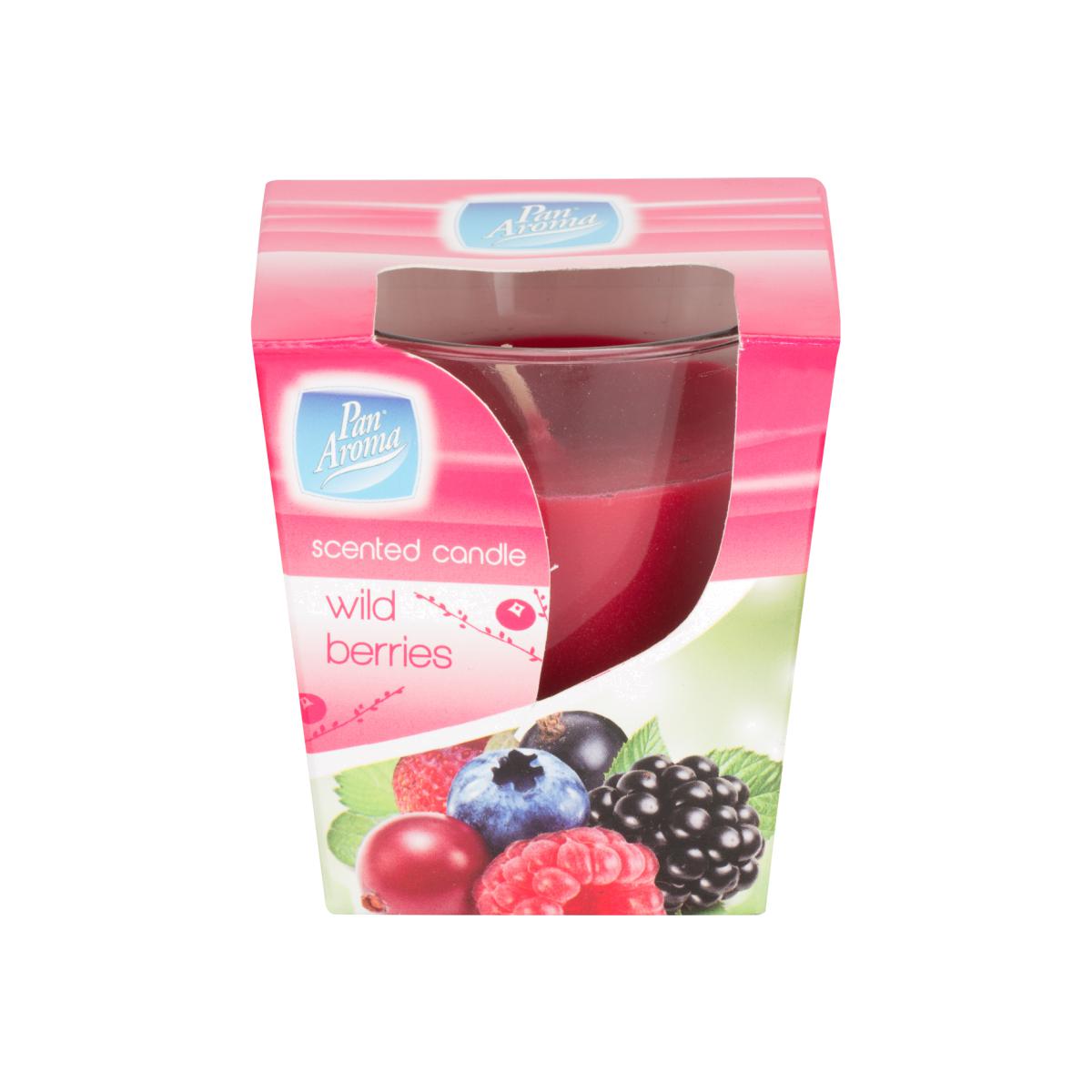 Pan Aroma Scented Glass Candle - Wild Berries - Red