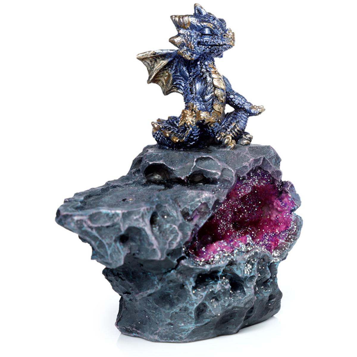 Elements Yoga Dragon LED Incense Burner Ashcatcher - Crystal Cave Zen - Grey – image 2
