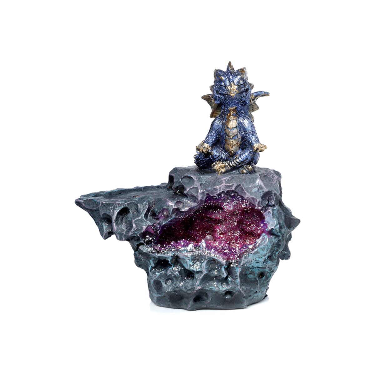 Elements Yoga Dragon LED Incense Burner Ashcatcher - Crystal Cave Zen - Grey – image 1