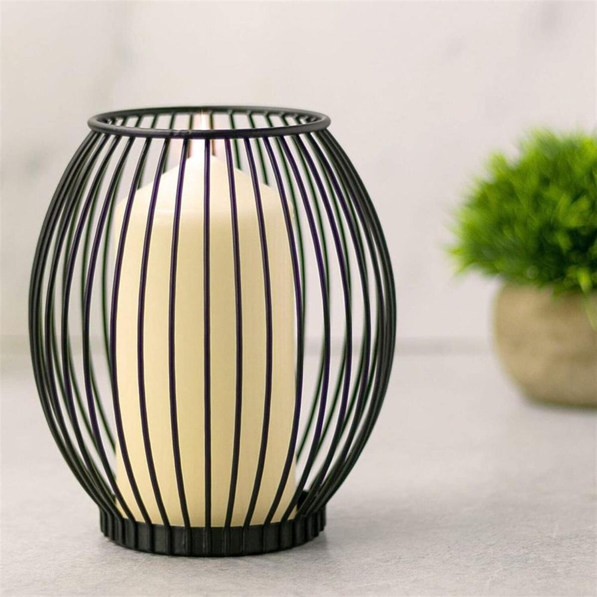 Modern Black Metal Wire Candle Holder - Black – image 6