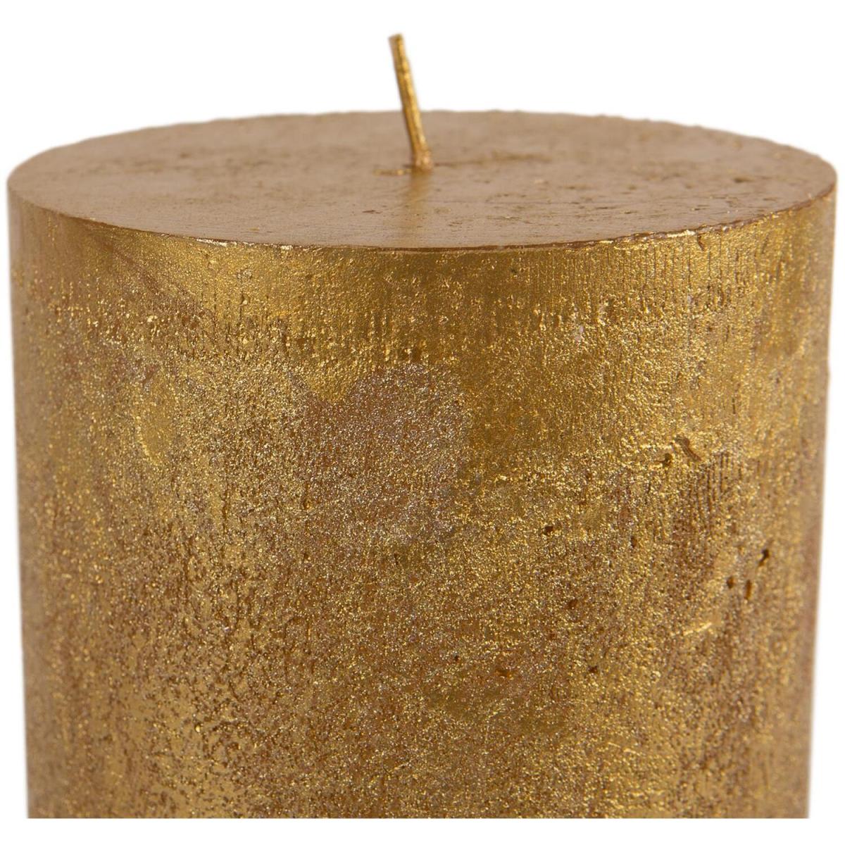 Metallic Pillar Candle 130 Hours - Gold – image 6