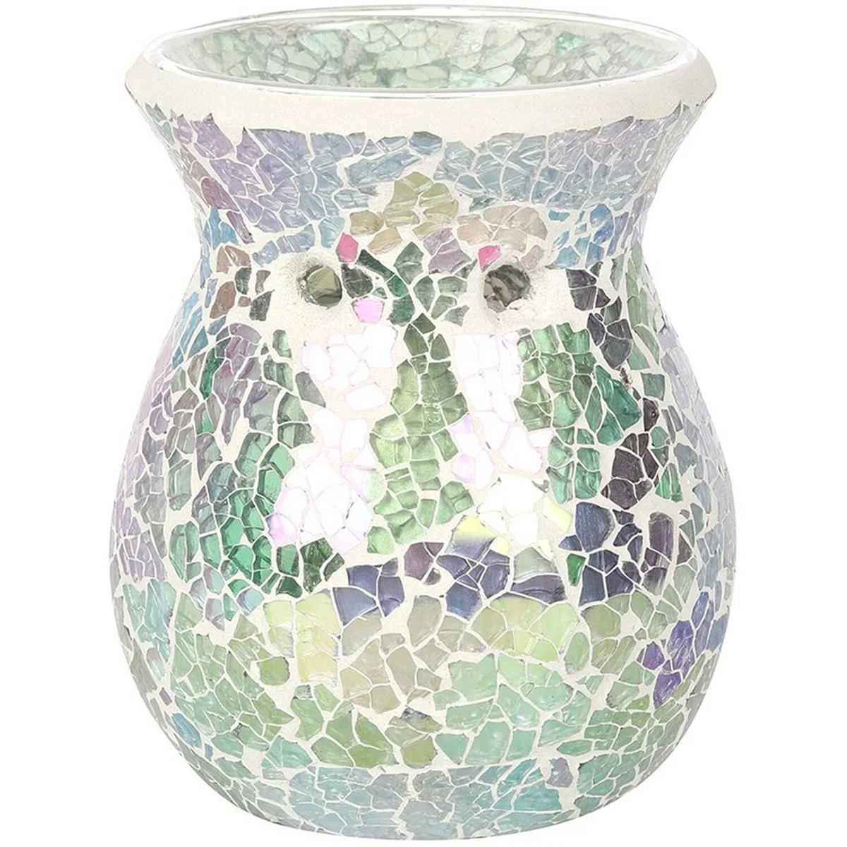 Small Crackle Glass Oil Burner - Light Blue – image 2