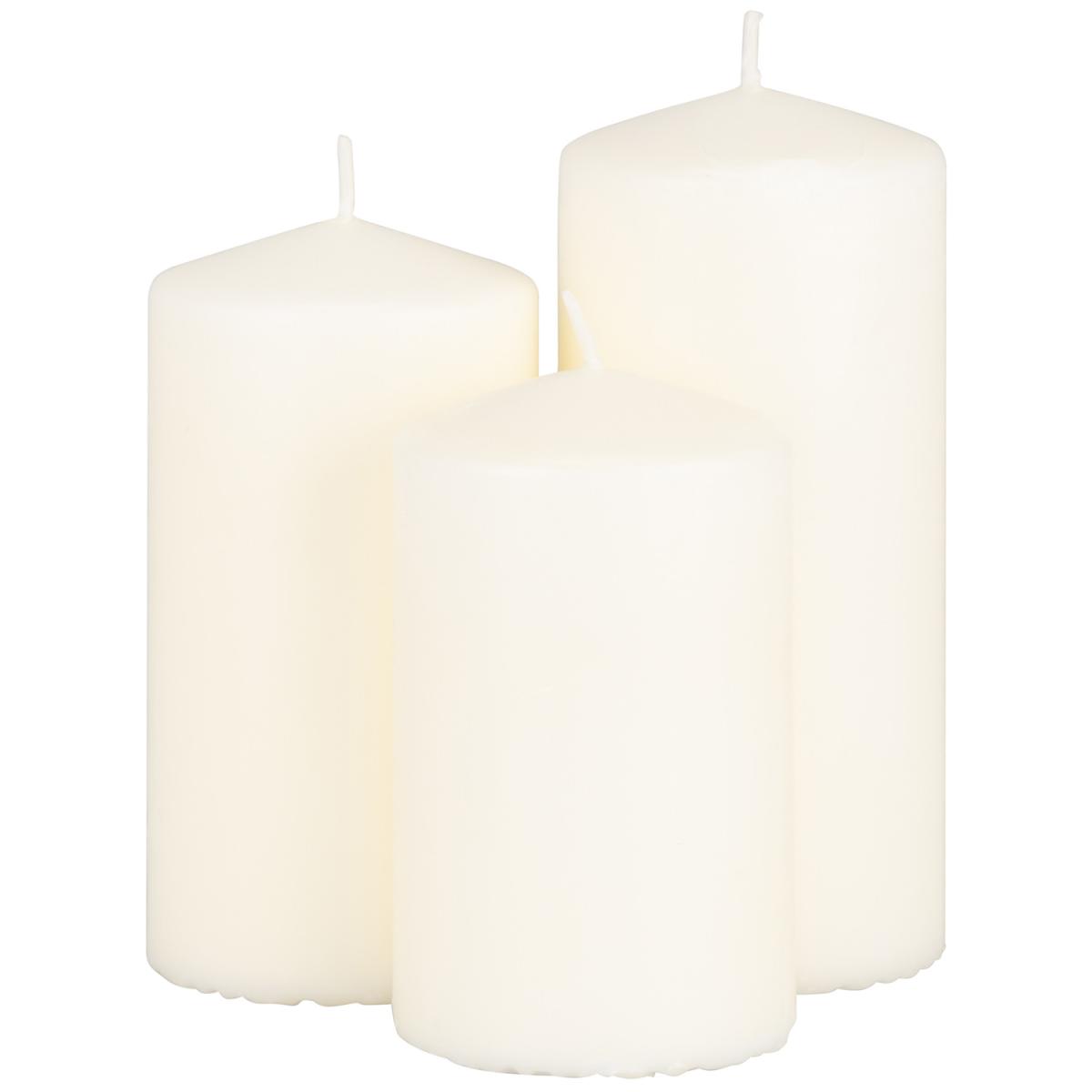 Pack of 3 Vanilla Scented Pillar Candles – image 2