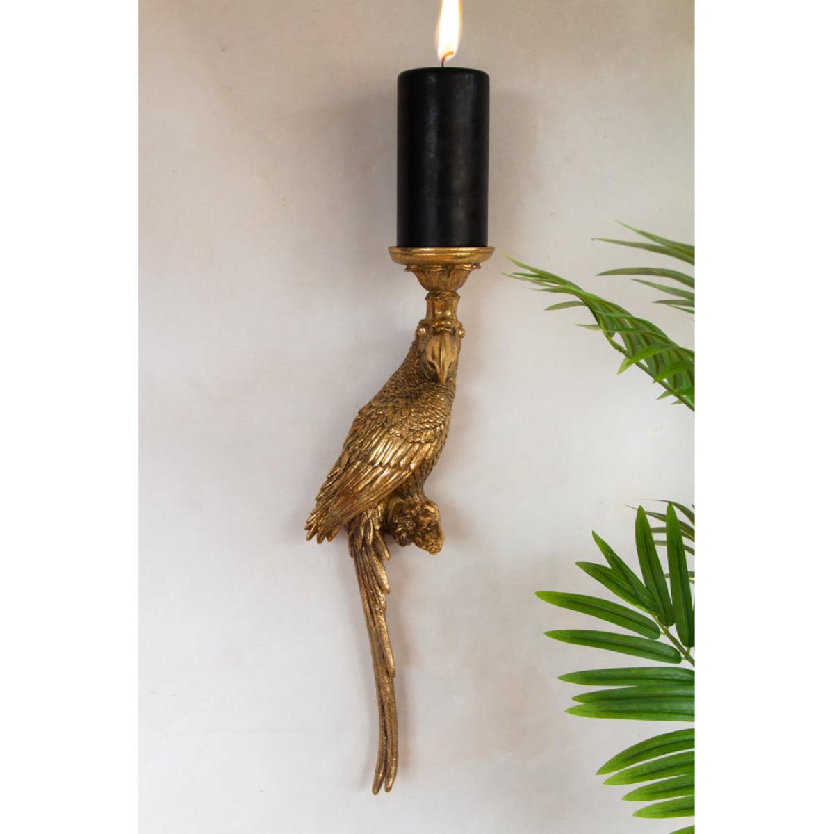 Set Of 2 Golden Macaw Parrot Candle Holders - Left & Right – image 2