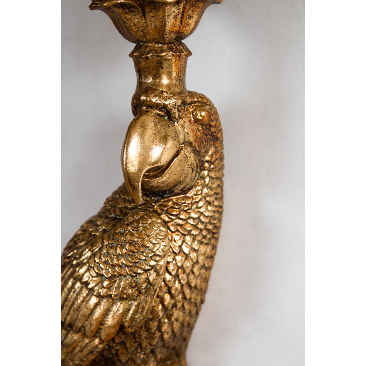 Set Of 2 Golden Macaw Parrot Candle Holders - Left & Right – image 5