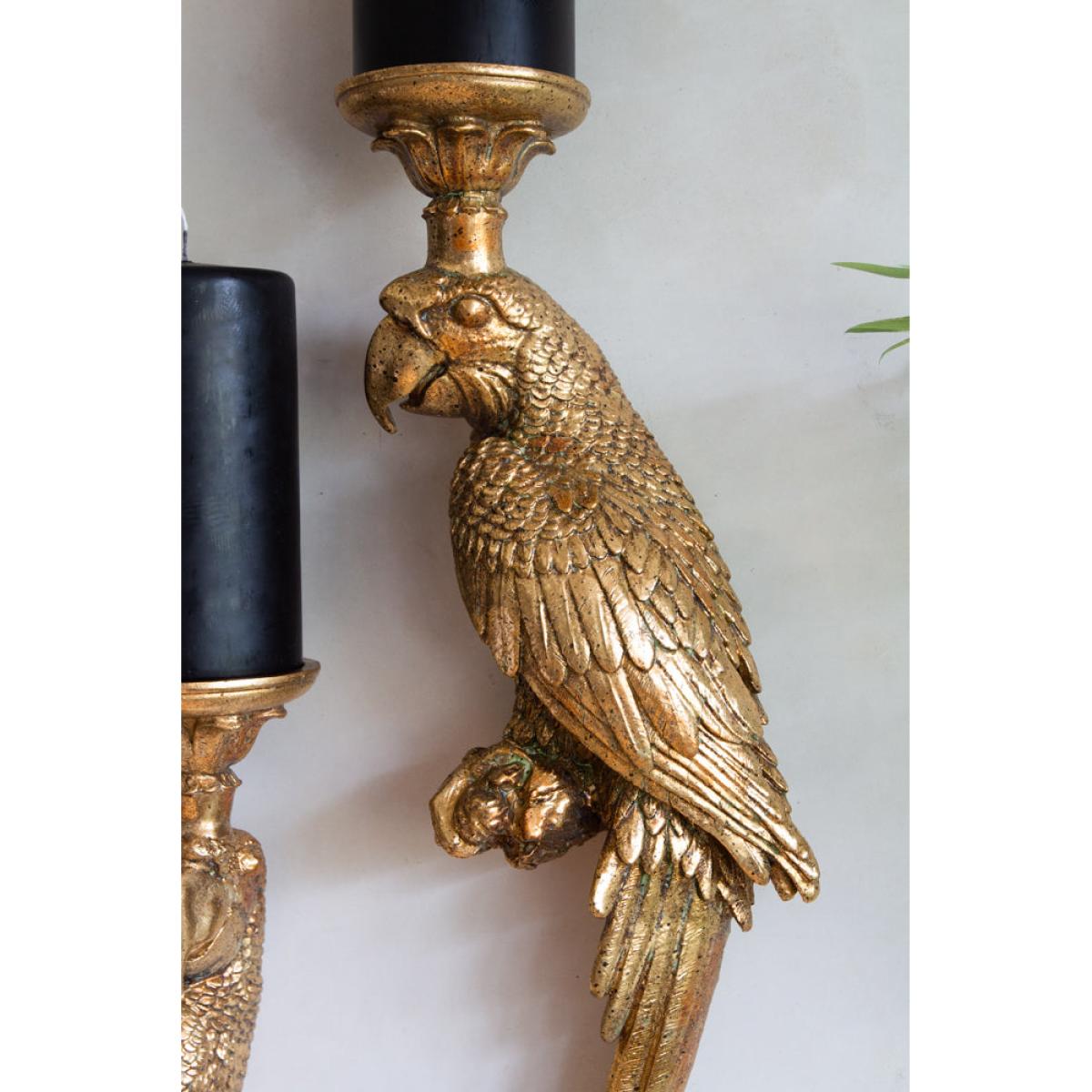 Set Of 2 Golden Macaw Parrot Candle Holders - Left & Right – image 7