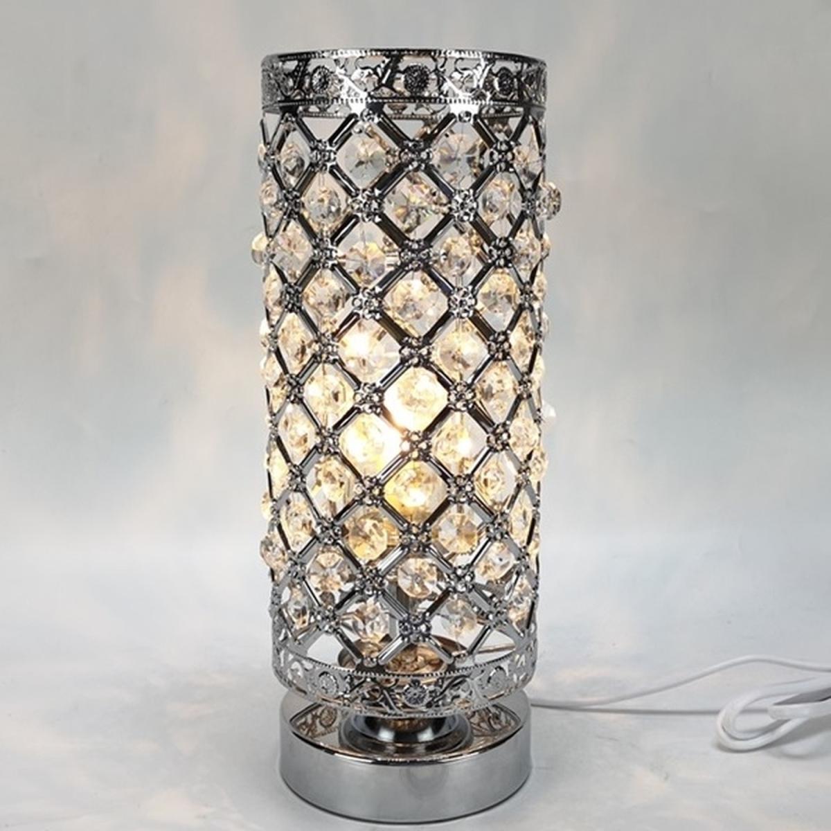 Touch Sensitive Jewelled Silver Aroma Lamp 28cm - Silver