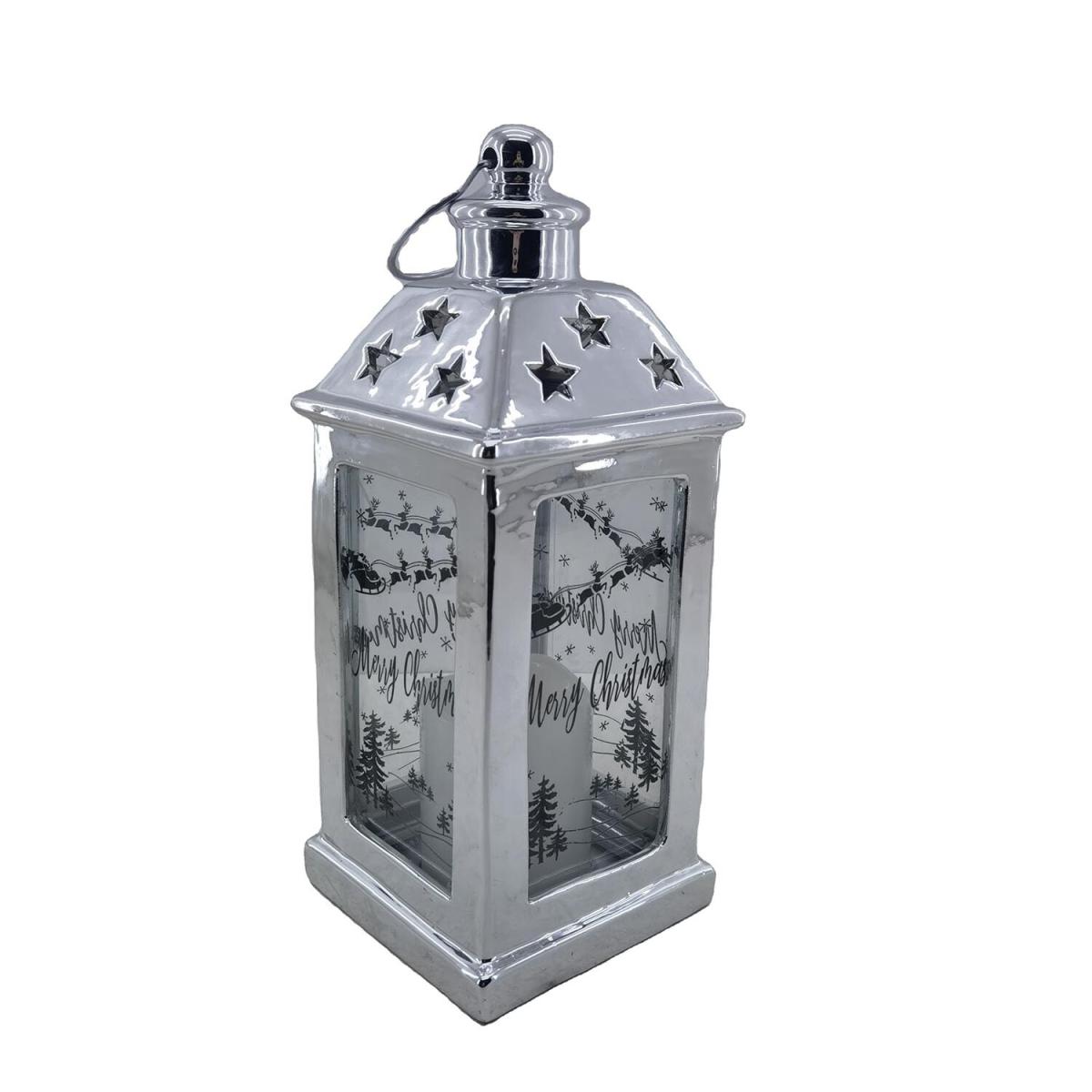 Chrome Christmas LED Candle Lantern – image 2