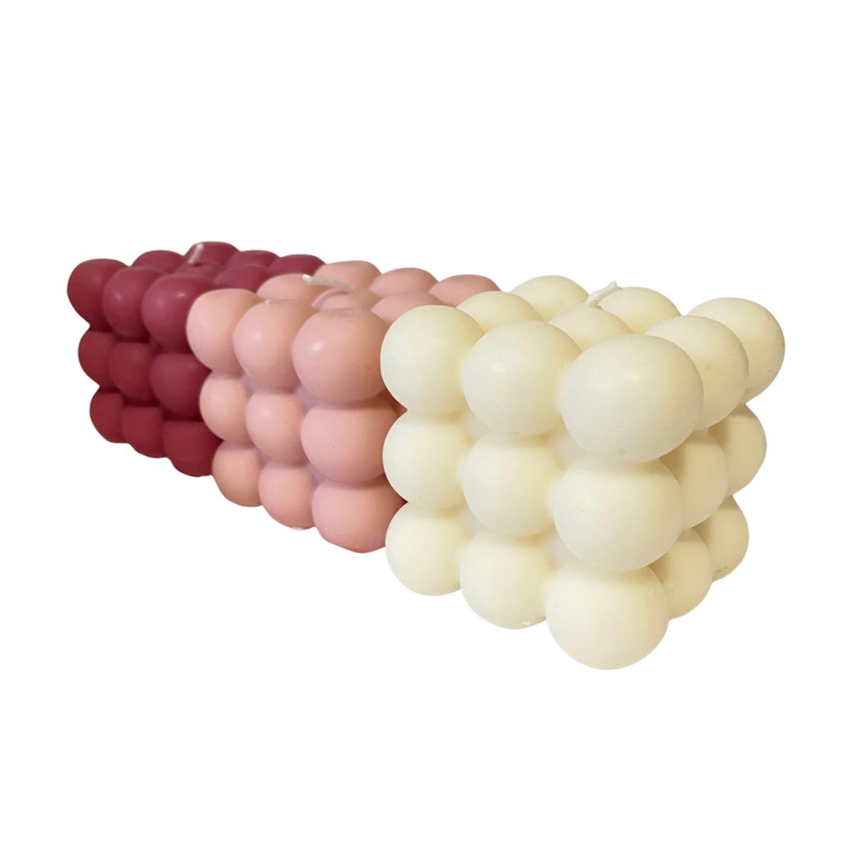 Bubble Cube Candle - Pink Winter Blooms - Pink Blooms – image 2