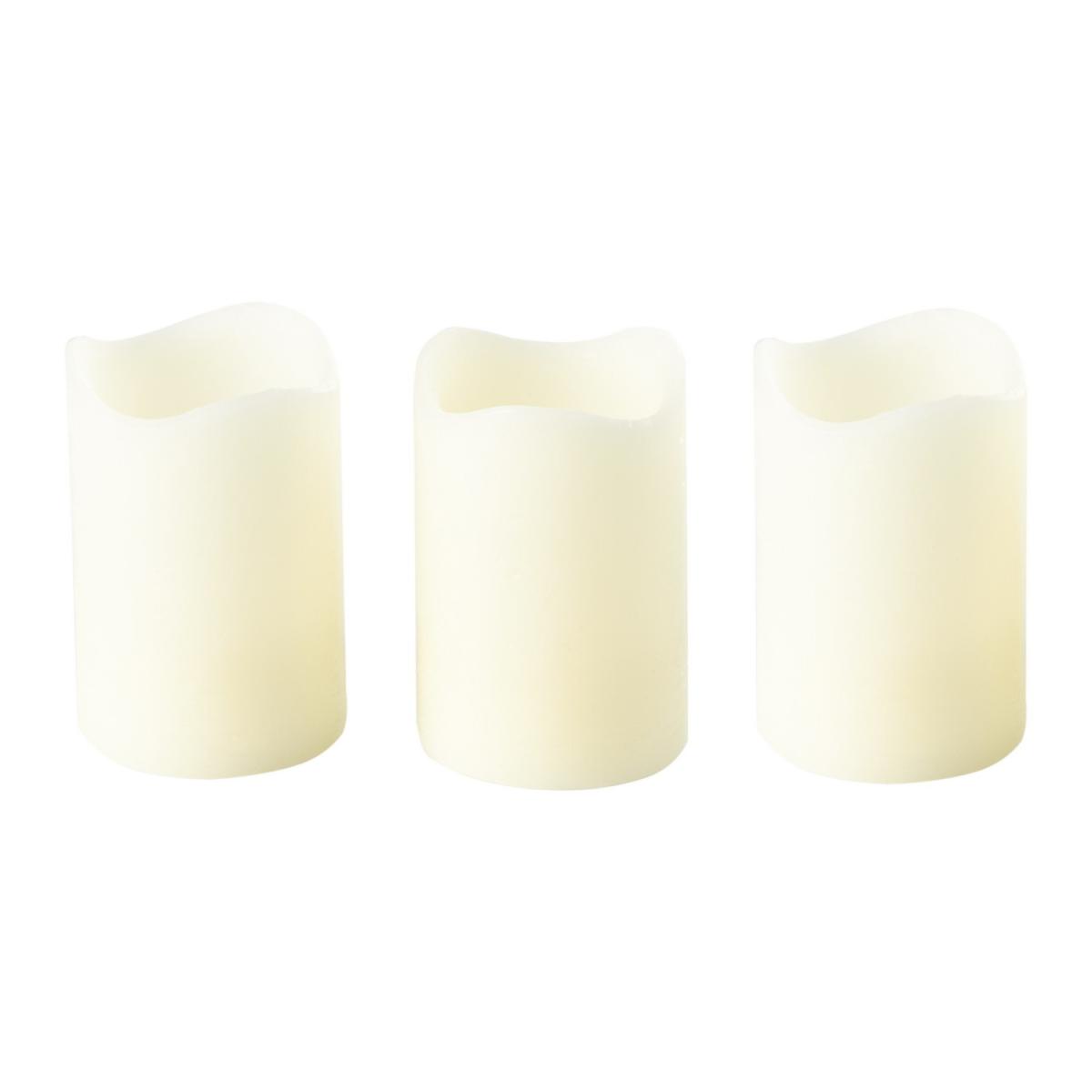 Pack of 3 Flickering LED Candles - Cream – image 3
