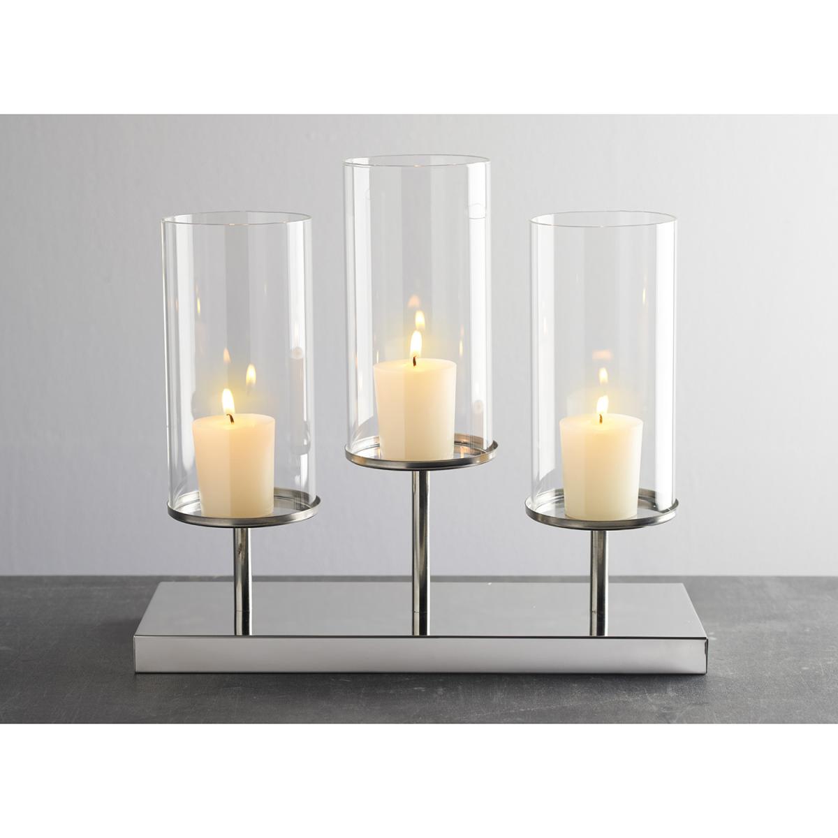 Triple Candle Lantern - Silver – image 3