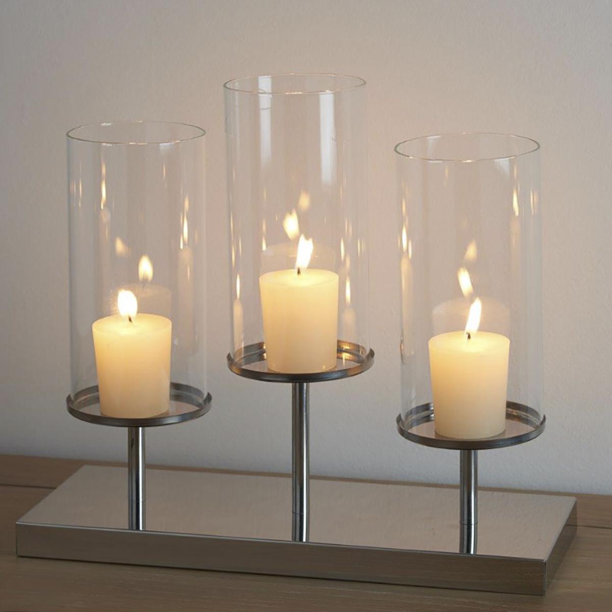 Triple Candle Lantern - Silver – image 4