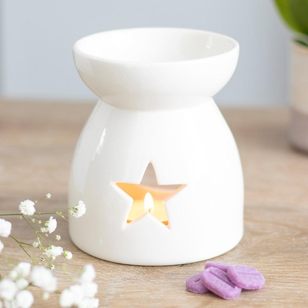 Star Cut Out Oil Wax Burner - White – image 2