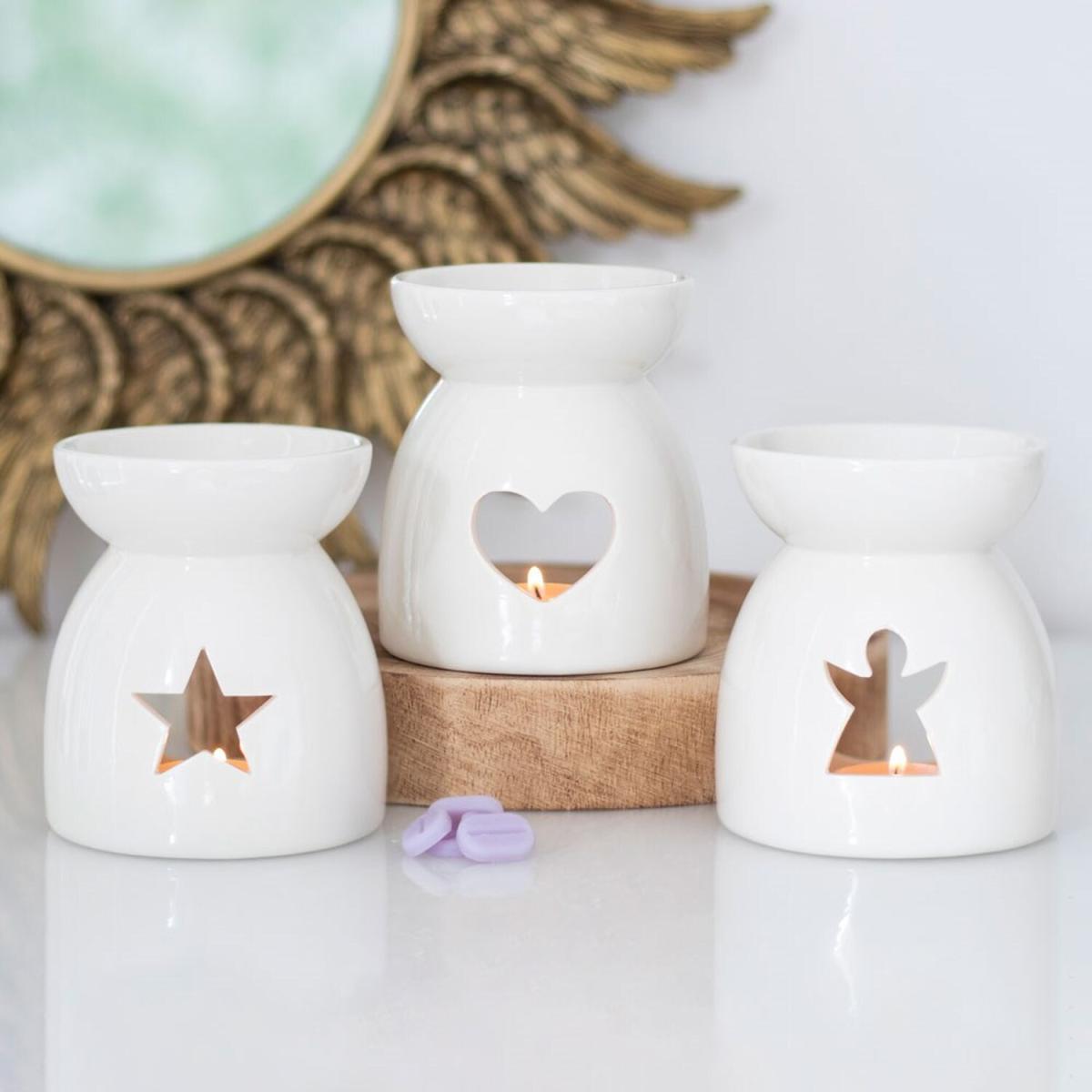 Star Cut Out Oil Wax Burner - White – image 3
