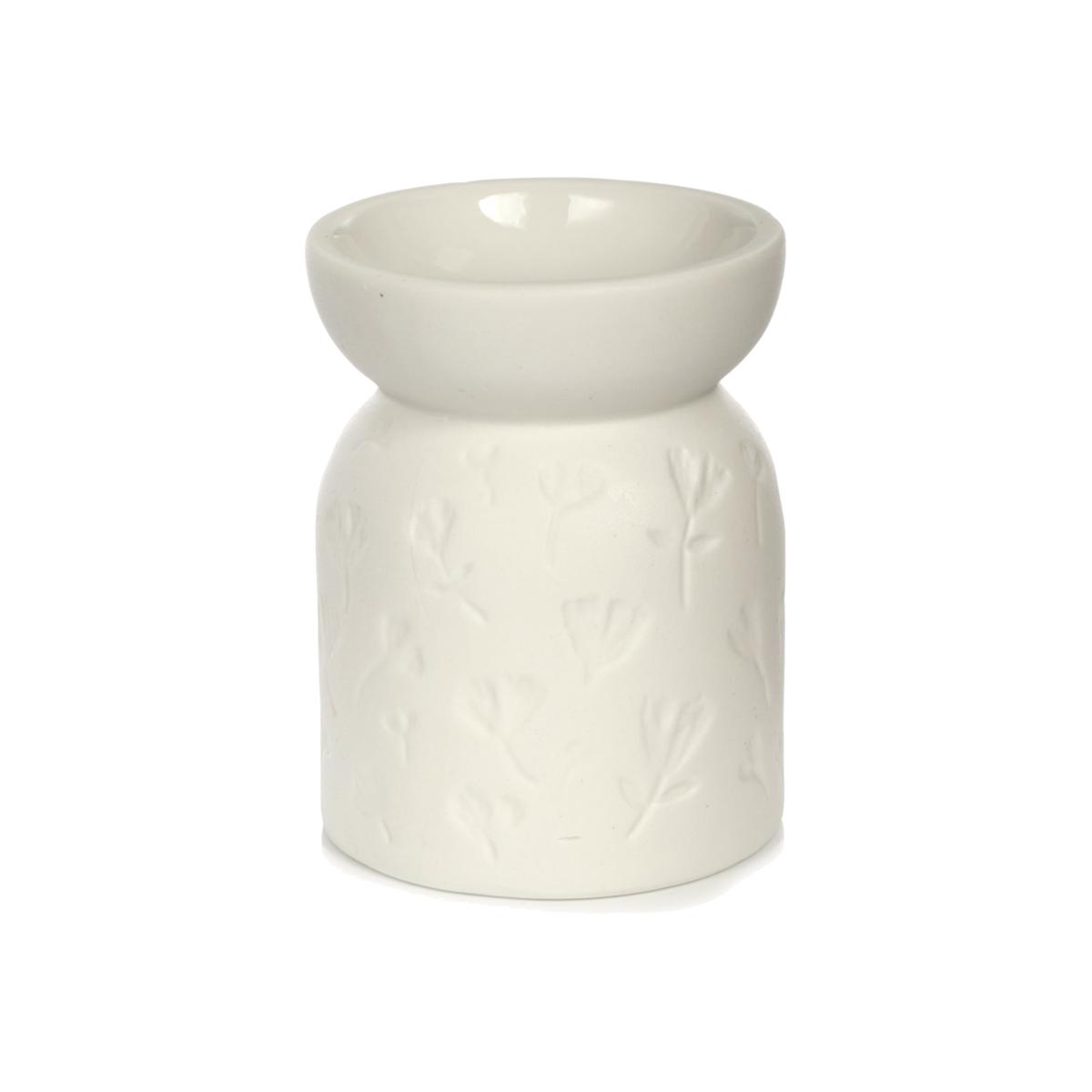 Embossed Buttercup Ceramic Oil and Wax Burner - White – image 1
