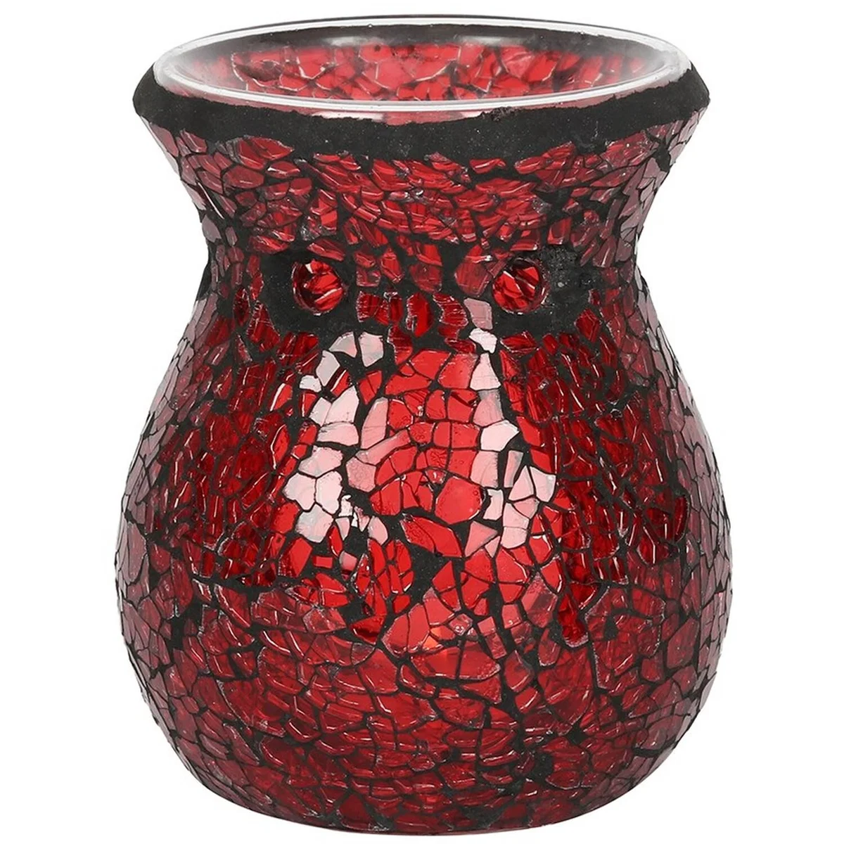 Small Crackle Glass Oil Burner - Red – image 3