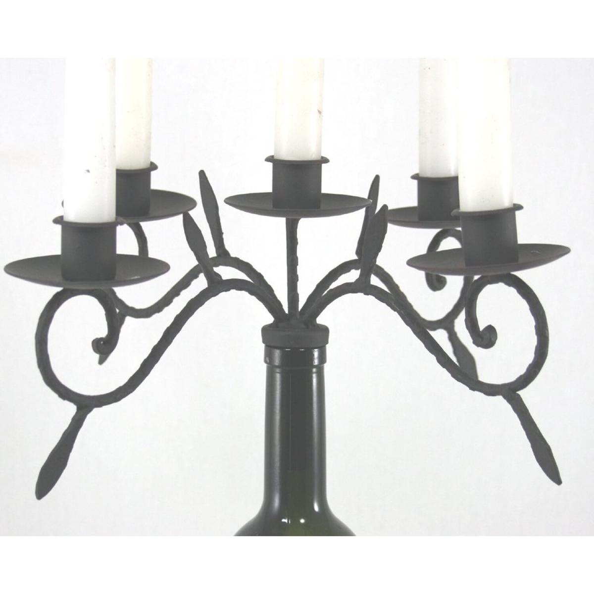 Black Wine Bottle 5 Candelabra - Black – image 2
