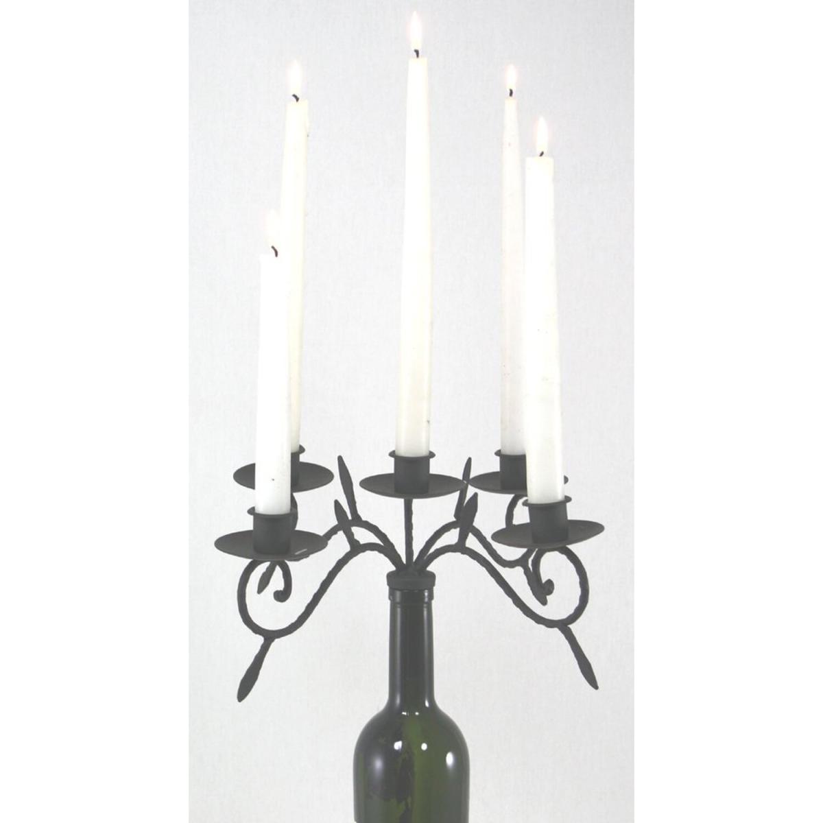 Black Wine Bottle 5 Candelabra - Black – image 3