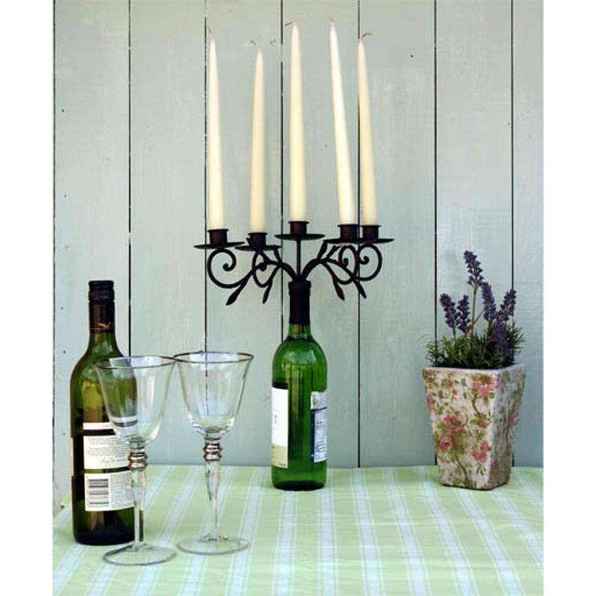 Black Wine Bottle 5 Candelabra - Black – image 4