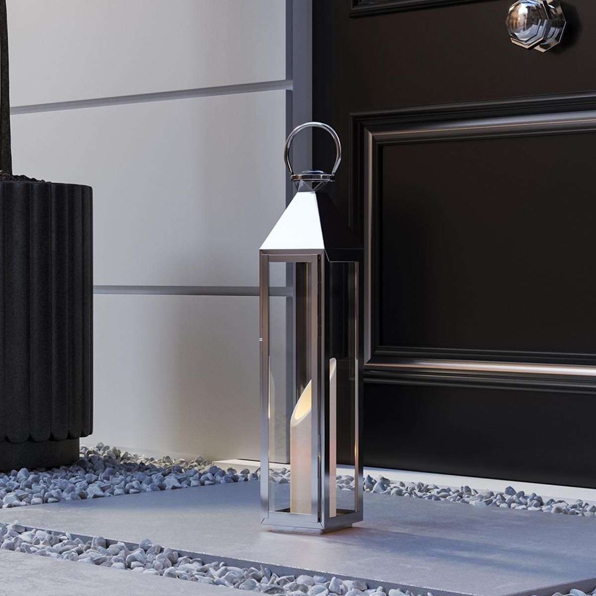 Set of 2 Outdoor Glass Candle Holder - Silver – image 2