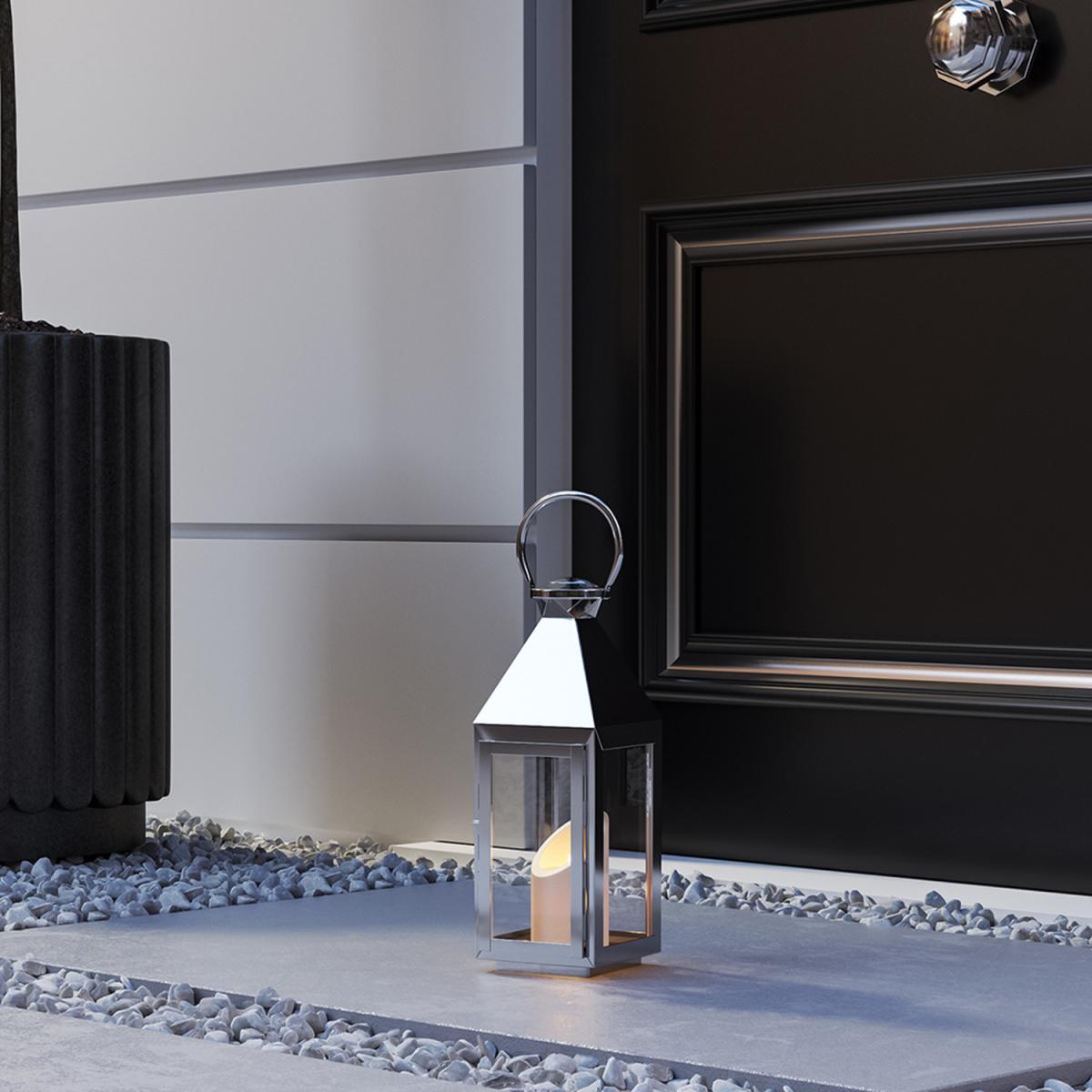 Set of 2 Outdoor Glass Candle Holder - Silver – image 3