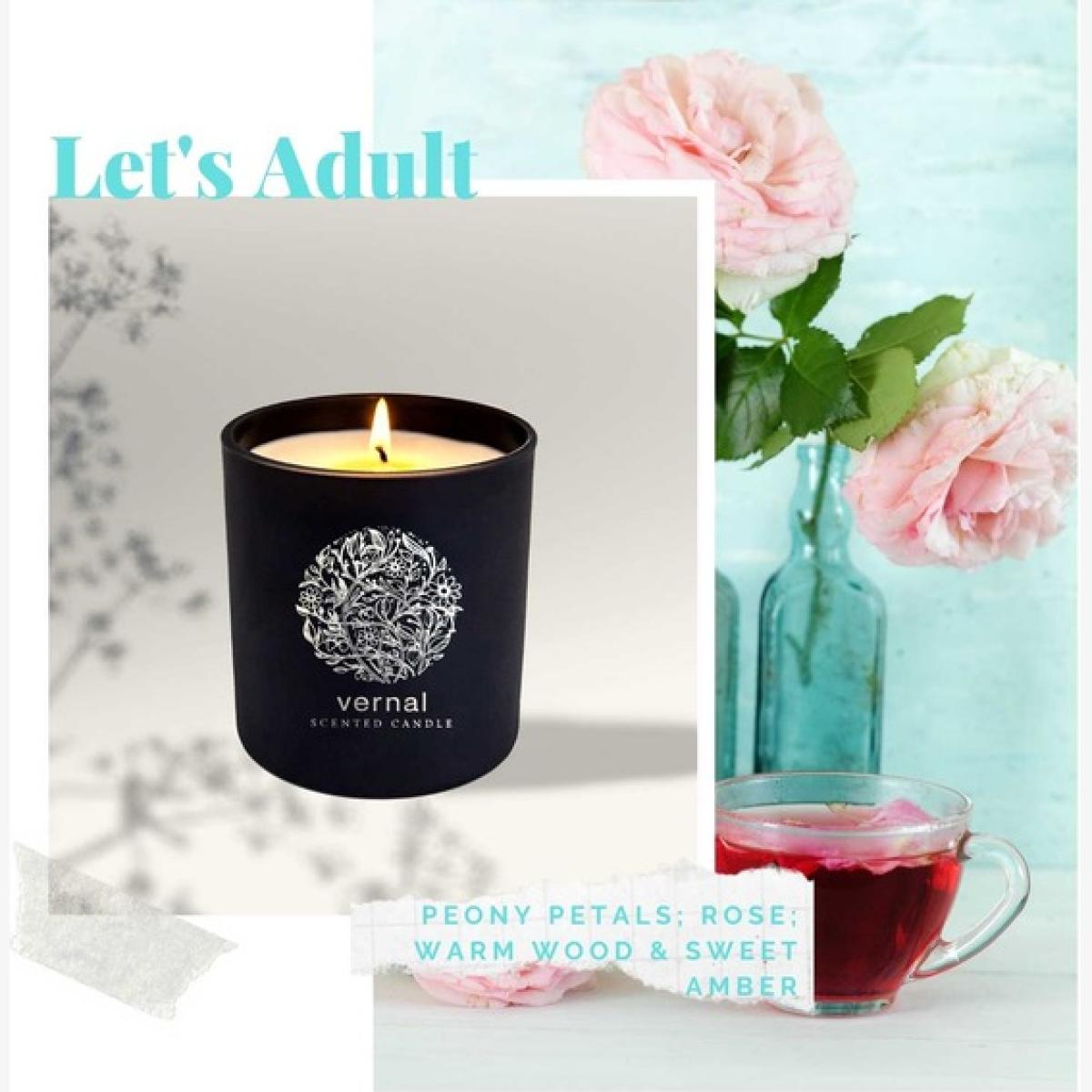 Vernal Let's Adult Scented Candle - Rose & Warm Wood - Black – image 1