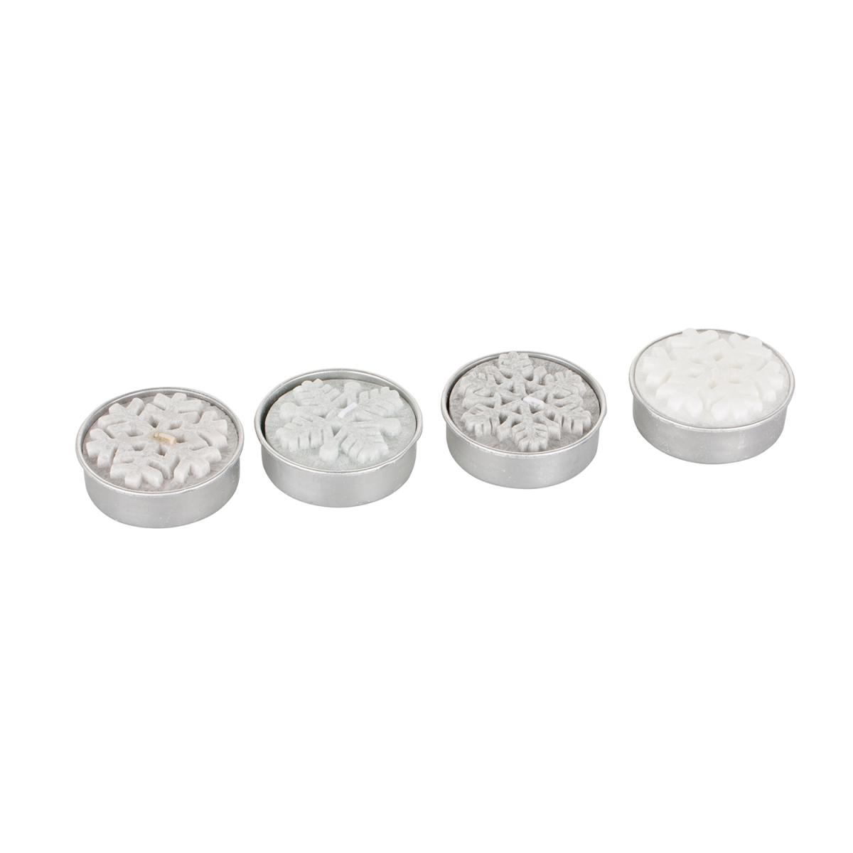 Pack of 4 Snowflake Candles - Silver – image 2