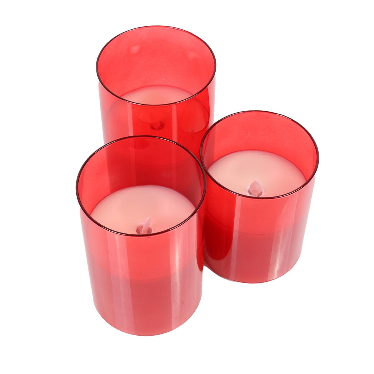 Set of 3 Red LED Moving Candles – image 2
