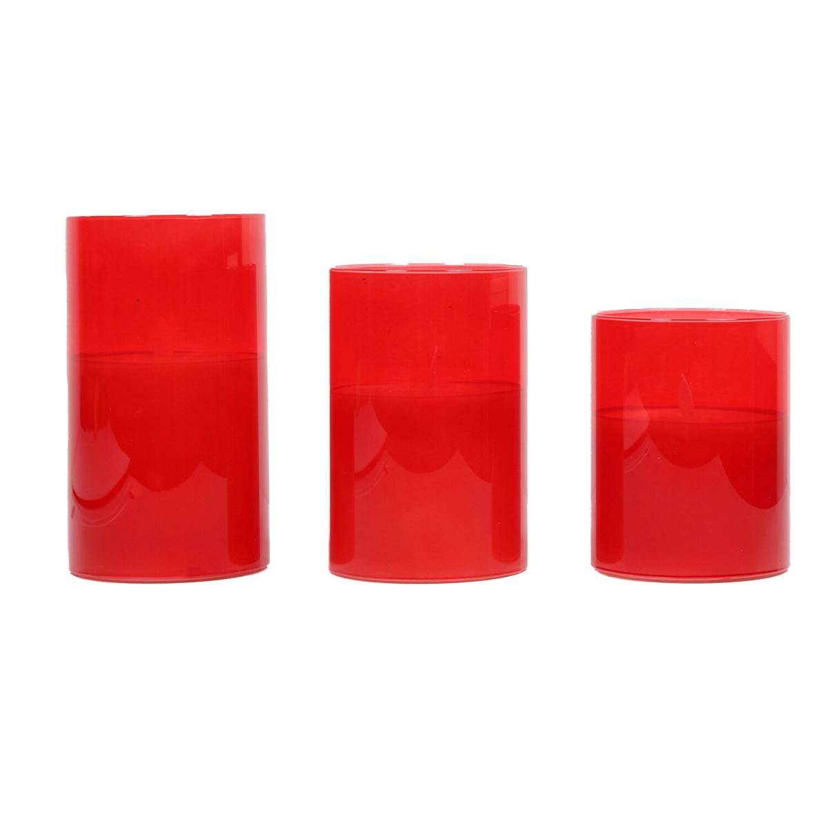 Set of 3 Red LED Moving Candles – image 3