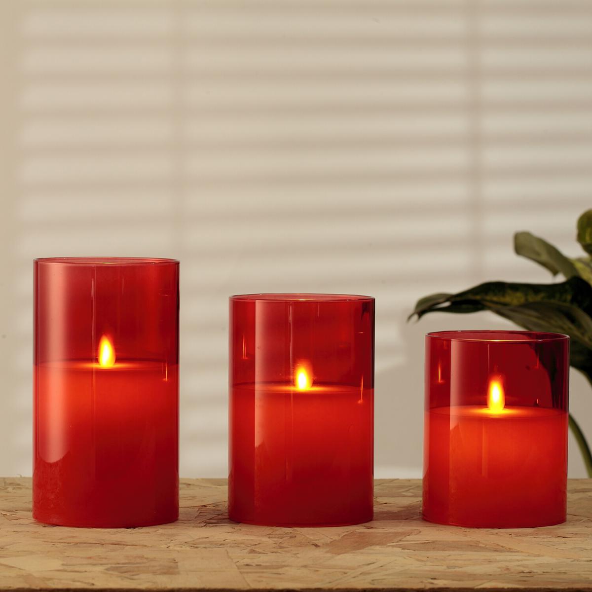Set of 3 Red LED Moving Candles – image 4