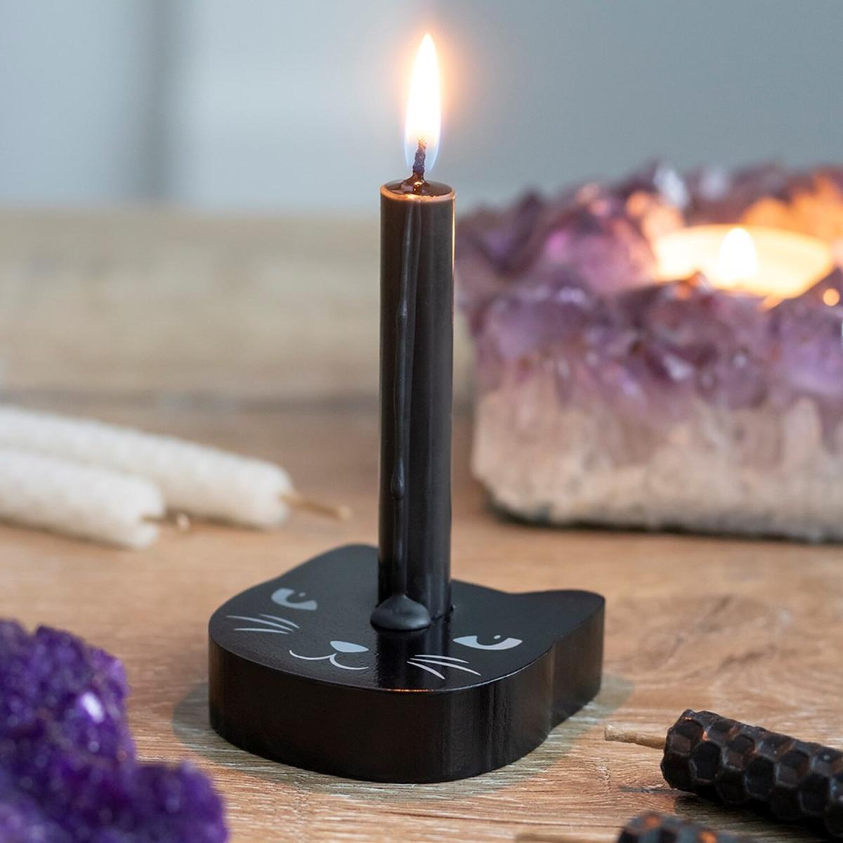 Small Black Cat Candle Holder - Black – image 2