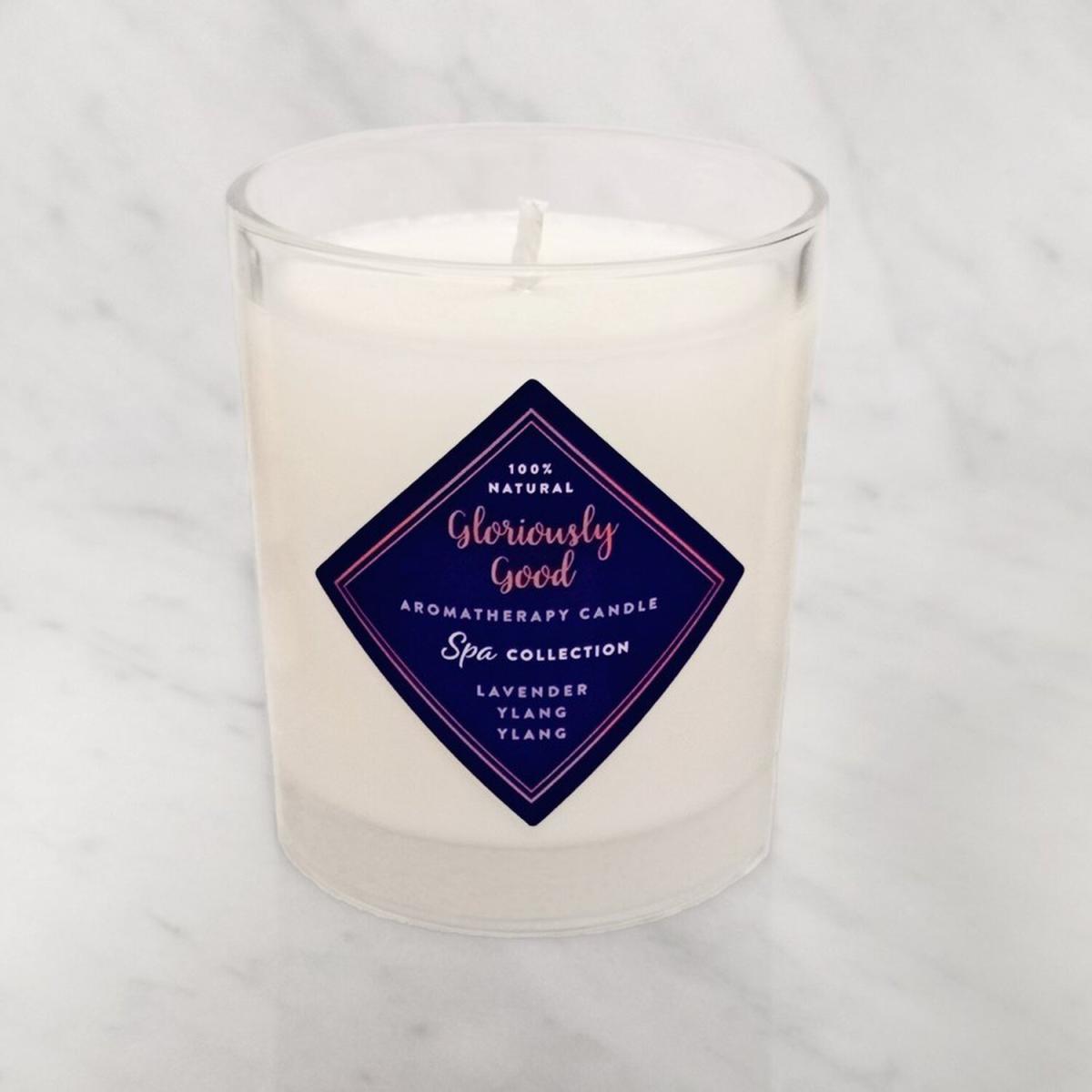 Lavender and Ylang Ylang Aromatherapy Naturally Scented Candle - White – image 2