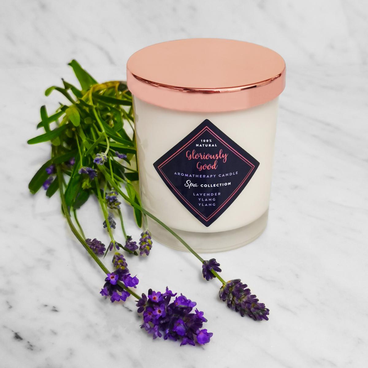 Lavender and Ylang Ylang Aromatherapy Naturally Scented Candle - White – image 5