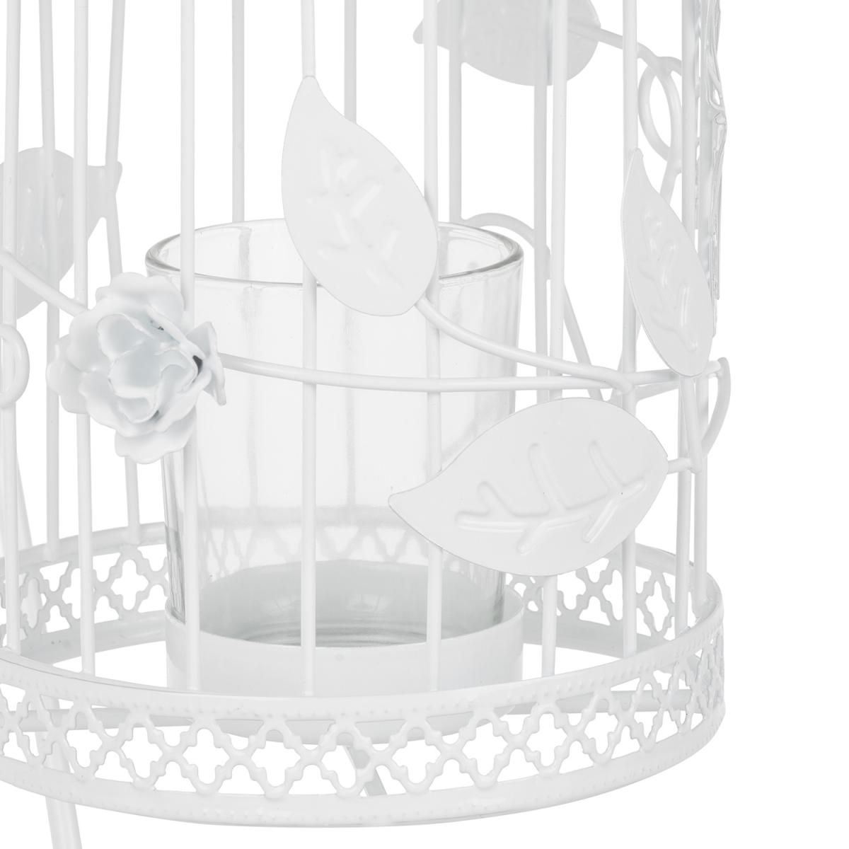 Birdcage Hanging Tealight Holder - White – image 3