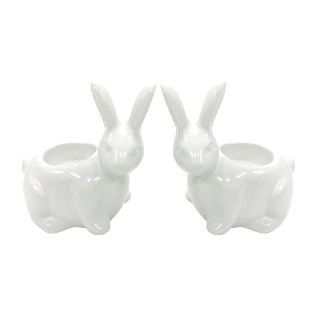 Set of 2 Rabbit Candle Holders – image 1